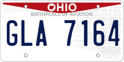 OH license plate GLA7164