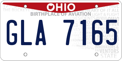 OH license plate GLA7165