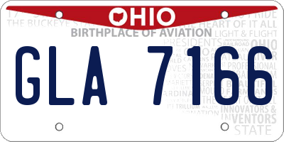 OH license plate GLA7166