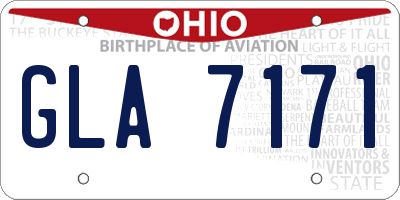 OH license plate GLA7171