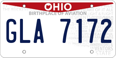 OH license plate GLA7172