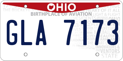 OH license plate GLA7173
