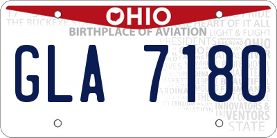 OH license plate GLA7180