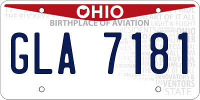 OH license plate GLA7181