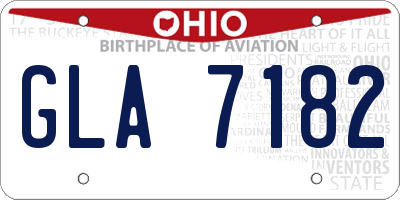 OH license plate GLA7182