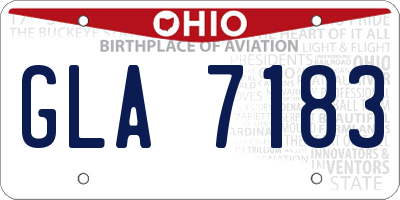 OH license plate GLA7183