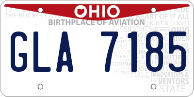 OH license plate GLA7185