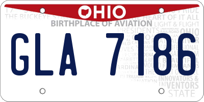 OH license plate GLA7186