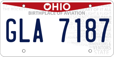 OH license plate GLA7187
