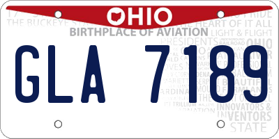 OH license plate GLA7189