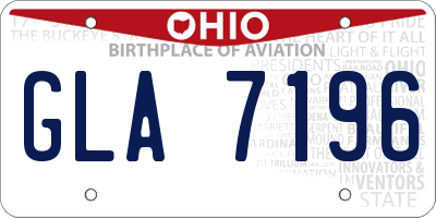 OH license plate GLA7196