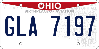 OH license plate GLA7197