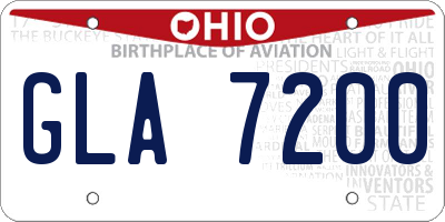 OH license plate GLA7200