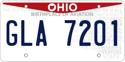 OH license plate GLA7201