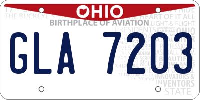 OH license plate GLA7203