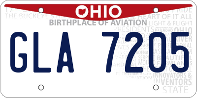 OH license plate GLA7205