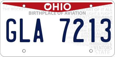 OH license plate GLA7213