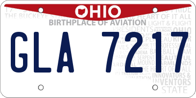 OH license plate GLA7217
