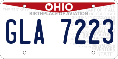 OH license plate GLA7223