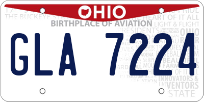 OH license plate GLA7224