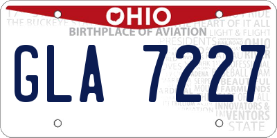 OH license plate GLA7227