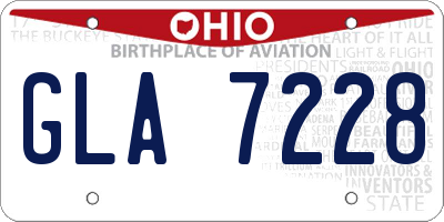 OH license plate GLA7228