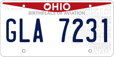 OH license plate GLA7231