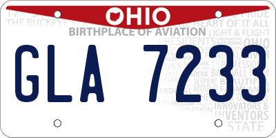 OH license plate GLA7233