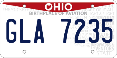 OH license plate GLA7235