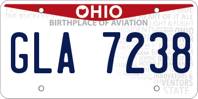 OH license plate GLA7238