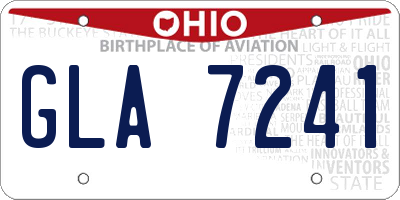 OH license plate GLA7241
