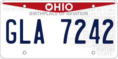 OH license plate GLA7242