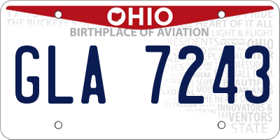 OH license plate GLA7243