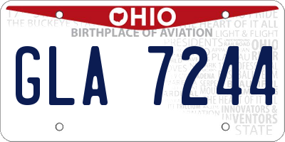 OH license plate GLA7244