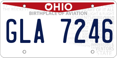 OH license plate GLA7246