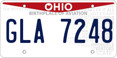 OH license plate GLA7248