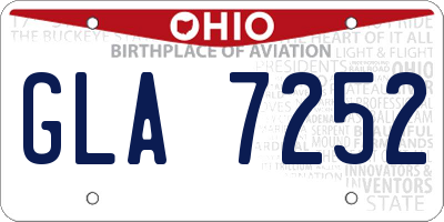 OH license plate GLA7252