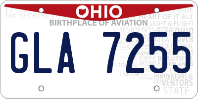 OH license plate GLA7255