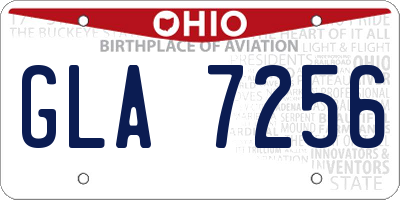 OH license plate GLA7256