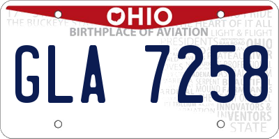 OH license plate GLA7258