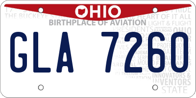 OH license plate GLA7260