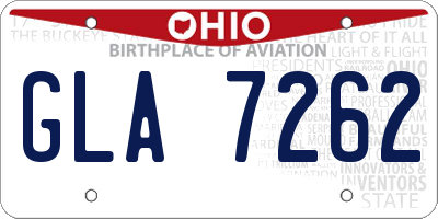 OH license plate GLA7262
