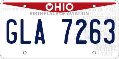 OH license plate GLA7263