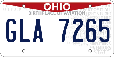 OH license plate GLA7265