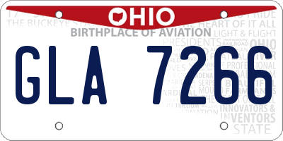 OH license plate GLA7266