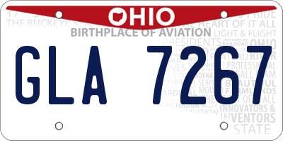 OH license plate GLA7267