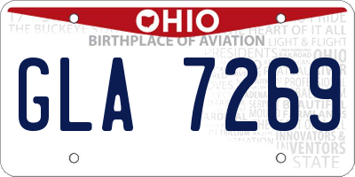OH license plate GLA7269