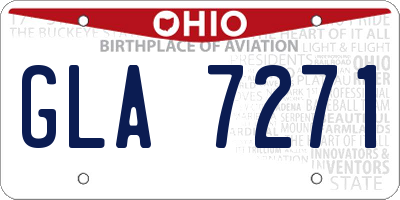 OH license plate GLA7271
