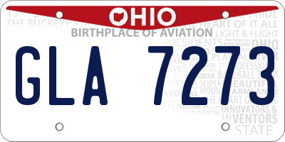 OH license plate GLA7273