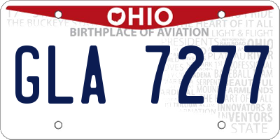 OH license plate GLA7277